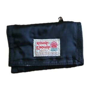 Rough Enough Outdoor Equipment Men Canvas Trifold Cordura Fabric Wallet Black